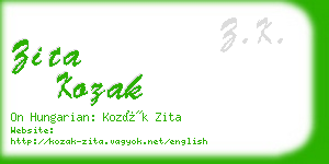 zita kozak business card